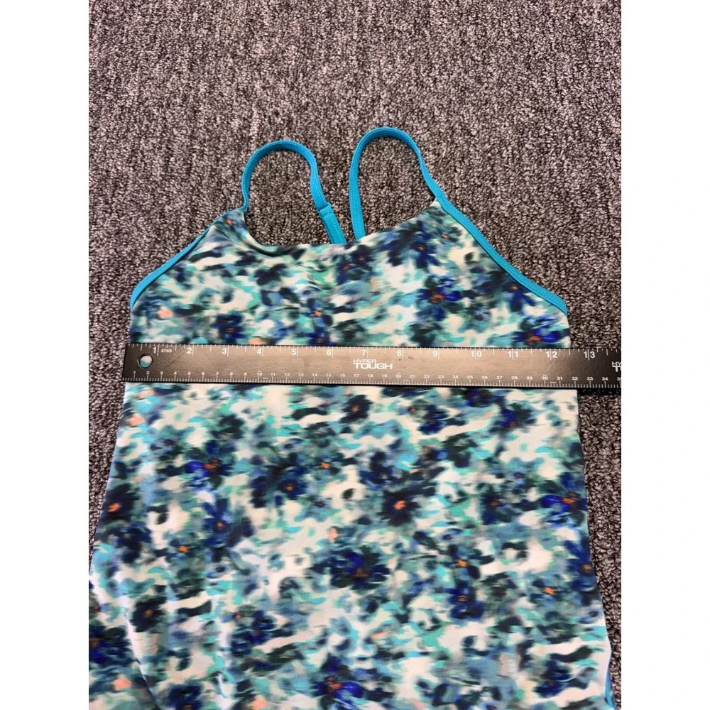 Athleta Girl Swimsuit Kids Blue Floral One Piece Adjustable Straps